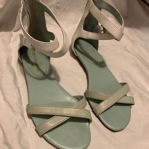 Rebecca Minkoff Teal White Leather Sandal size 8